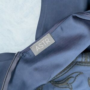 ASTR The Label Women’s Midnight Blue Embroidered Mini Dress In Size M